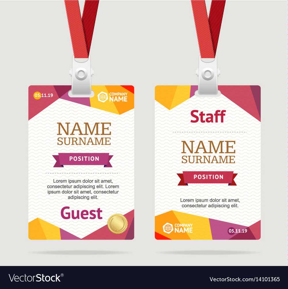 Id Card Template Plastic Badge Throughout Conference Id Card Template