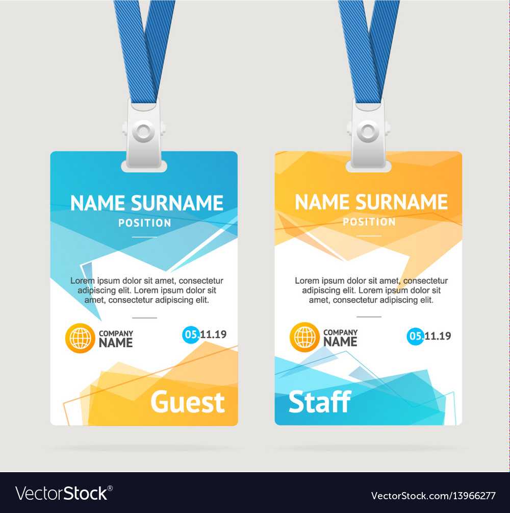 Id Card Template Plastic Badge With Conference Id Card Template
