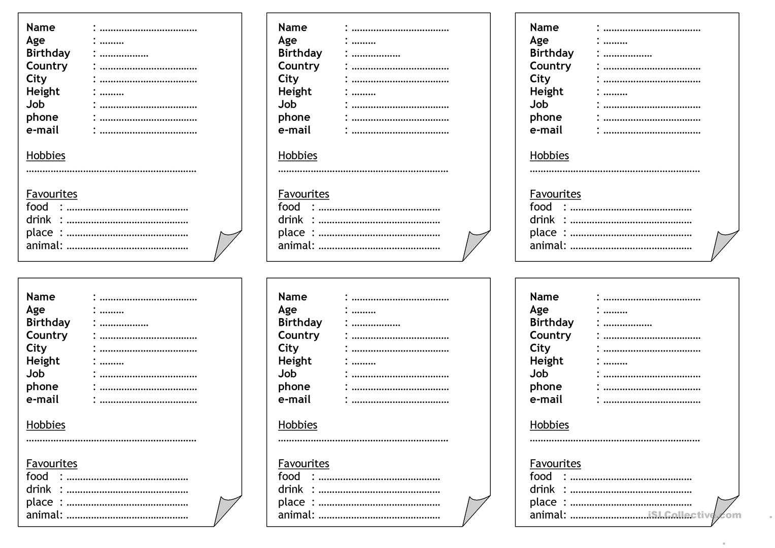 Id Cards – English Esl Worksheets For Distance Learning And Intended For Id Card Template For Kids