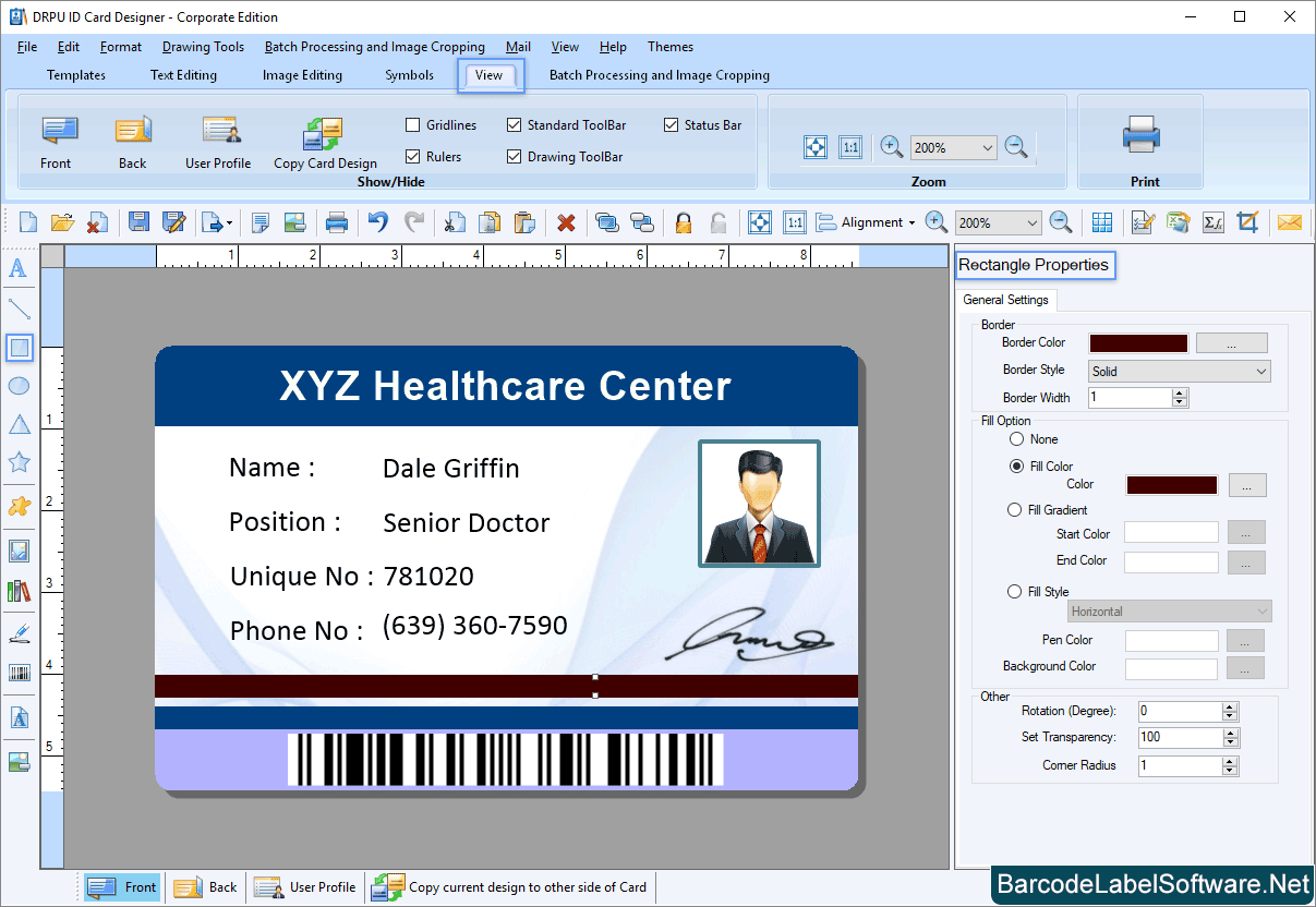 Id Cards Maker (Corporate Edition) Design Identity Cards Intended For Faculty Id Card Template