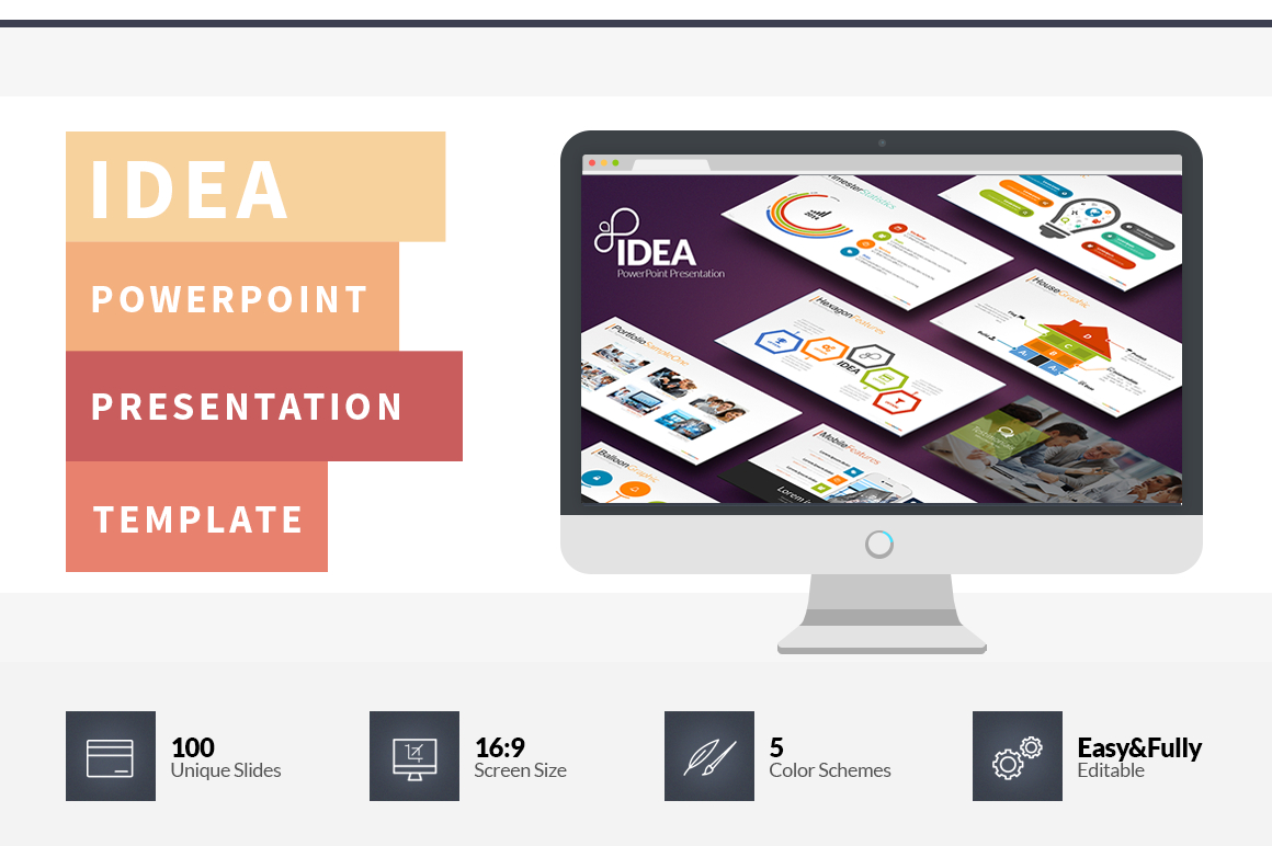 Idea Flat Powerpoint Presentation Template On Behance With Regard To Powerpoint Presentation Template Size