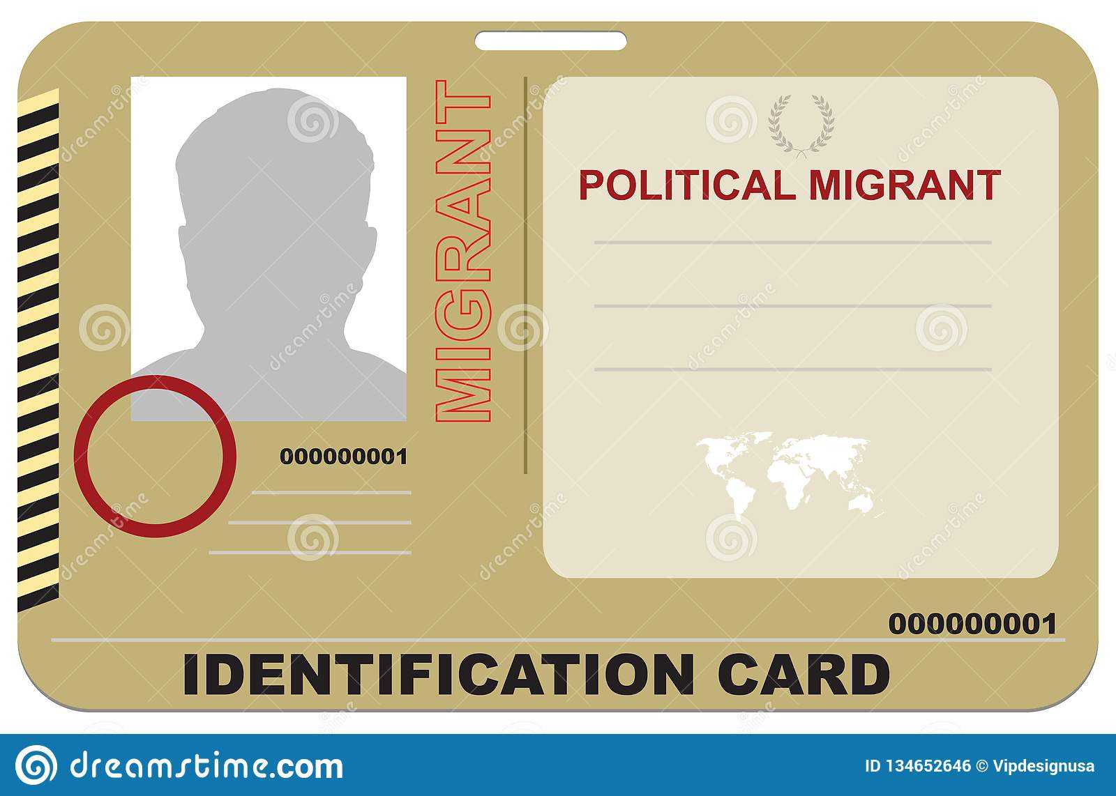 Identification Card Political Migrant Stock Vector In Mi6 Id Card Template