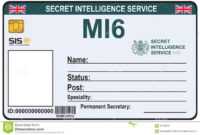 Identity A Secret Agent Of Mi 6 Stock Vector - Illustration in Mi6 Id Card Template