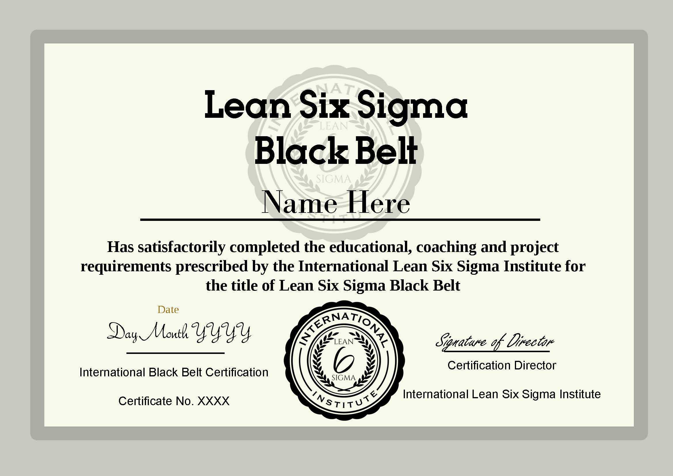 Ilssi Black Belt Cert Template 2019 Intended For Green Belt Certificate Template