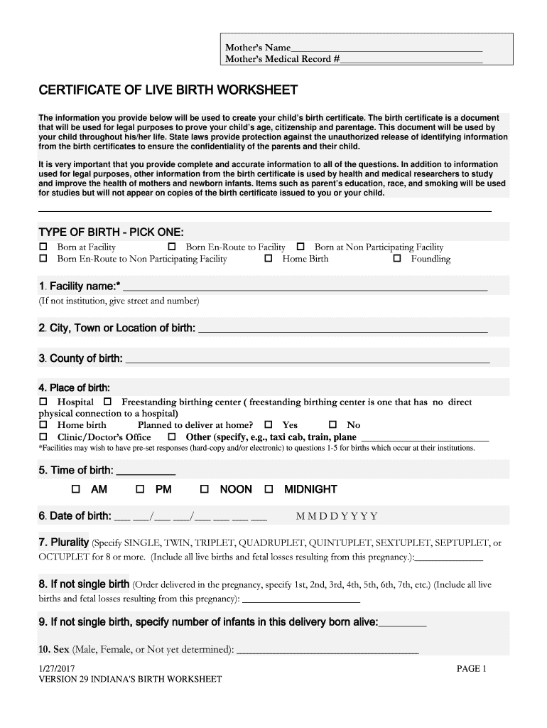 In Certificate Birth Worksheet – Fill Out And Sign Printable Pdf Template |  Signnow Inside Editable Birth Certificate Template