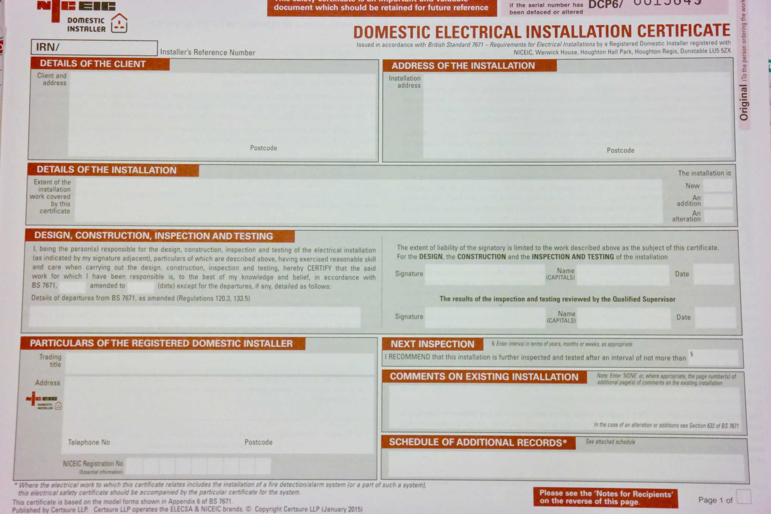 Inspections, Certification & Testing – Auber Electrical Inside Electrical Installation Test Certificate Template