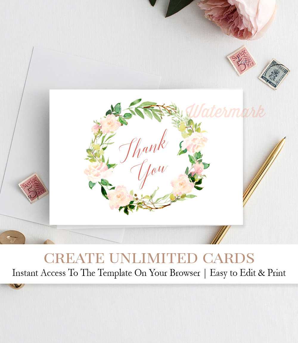 Instant Download Girl Baby Shower Thank You Note Card, N3 Intended For Thank You Card Template For Baby Shower