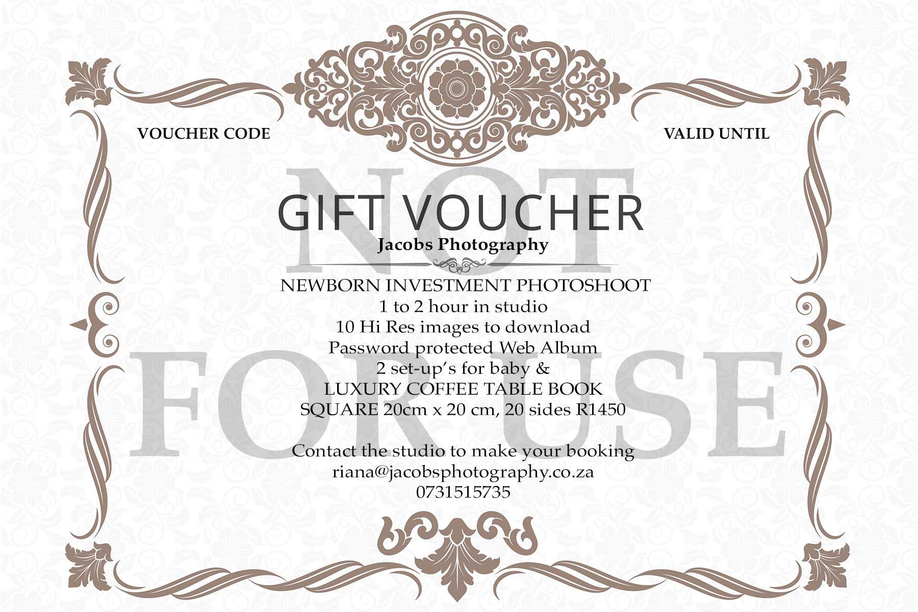 Jacobs Photography – Gift Certificates Pertaining To Photoshoot Gift Certificate Template