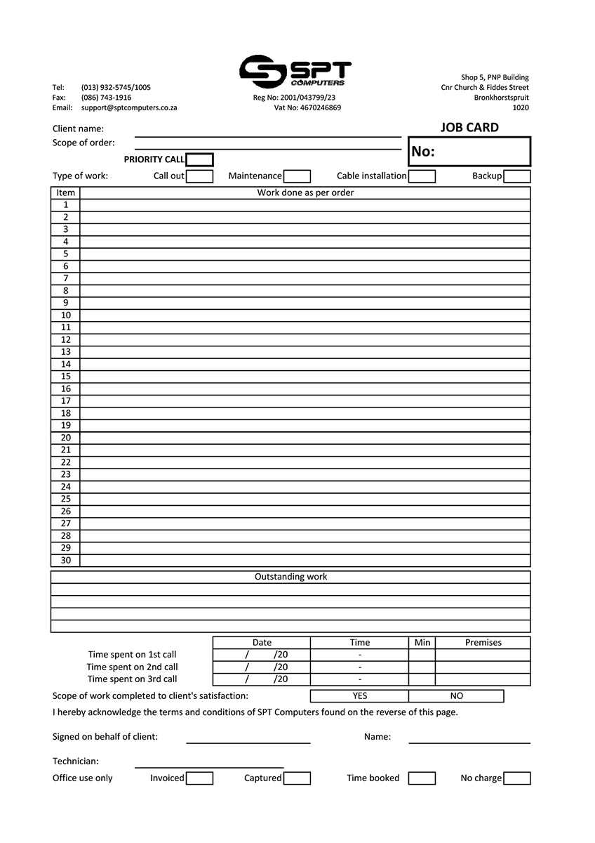 Job Card Template – Calep.midnightpig.co With Job Card Template Mechanic