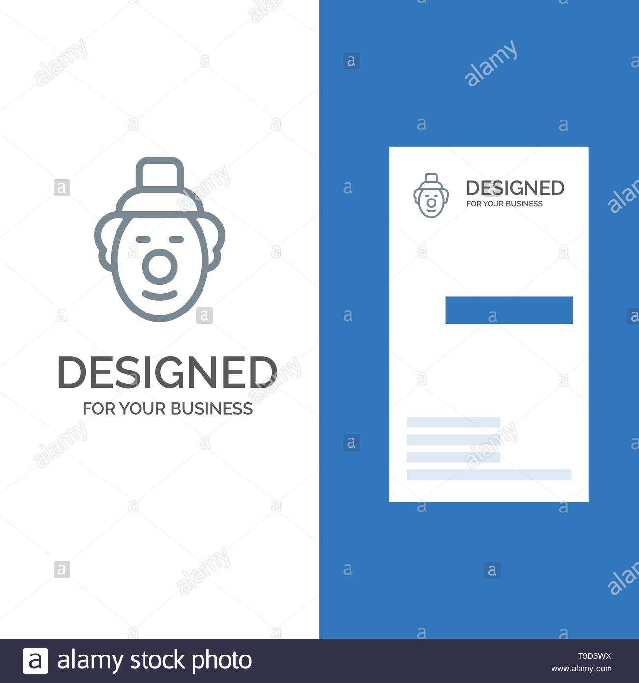 Joker, Clown, Circus Grey Logo Design And Business Card With Regard To Joker Card Template