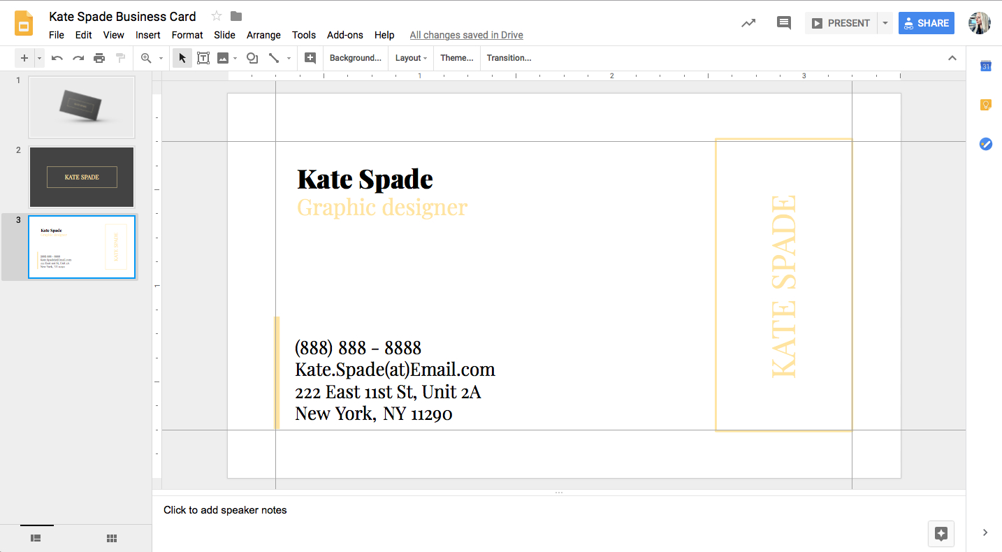 Kate Spade Business Card Template For Google Docs - Stand With Business Card Template For Google Docs