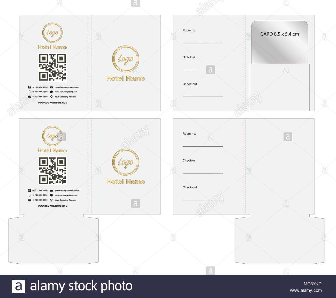 Key Card Envelope Die Cut Template Mock Up Illustration Intended For Hotel Key Card Template