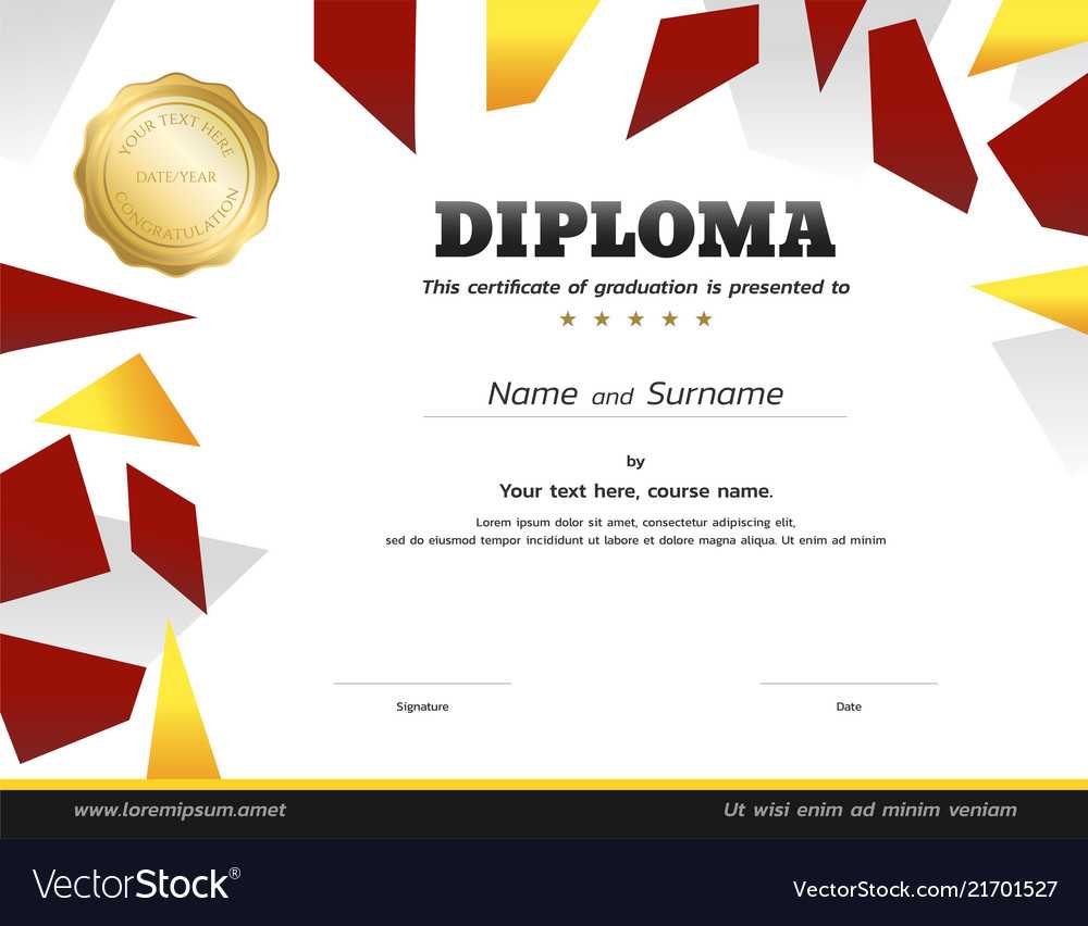 Kids Diploma Or Certificate Template With Gold Throughout Free Softball Certificate Templates