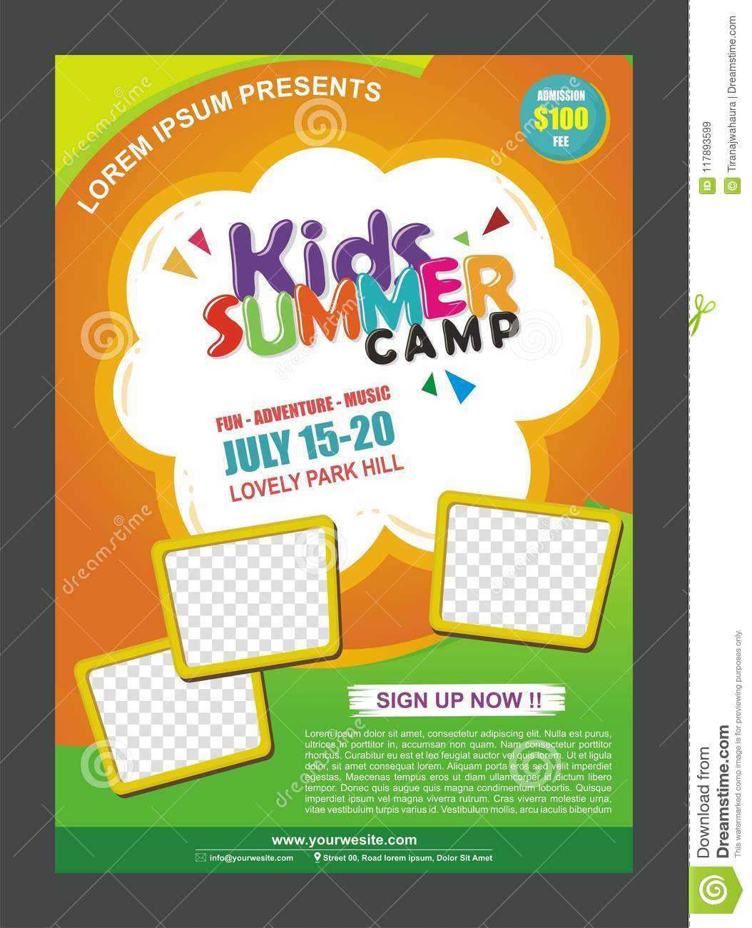 Kids Summer Camp Banner Poster Design Template For Kids With Regard To Summer Camp Brochure Template Free Download