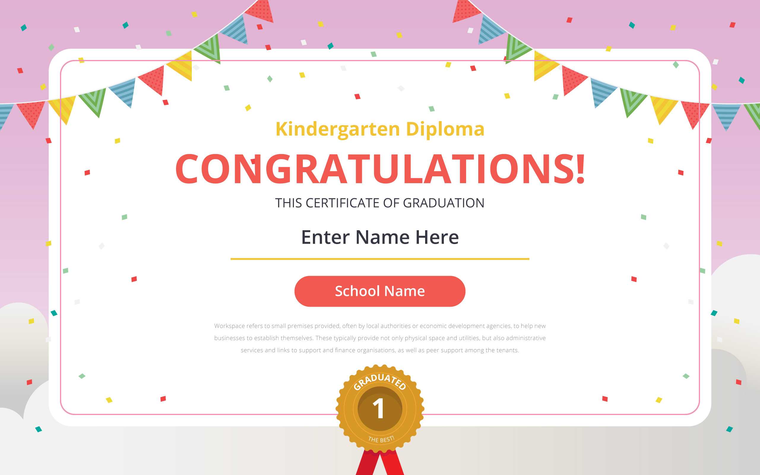 Kindergarten Diploma Certificate Template – Download Free Within Preschool Graduation Certificate Template Free
