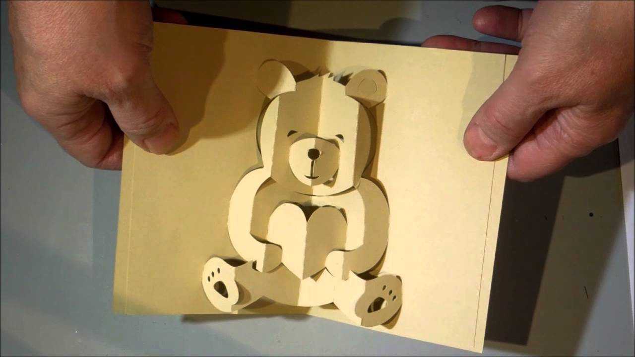 Kirigami Bear Pop Up Card Intended For Teddy Bear Pop Up Card Template Free