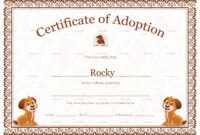 Kitten Adoption Certificate within Pet Adoption Certificate Template