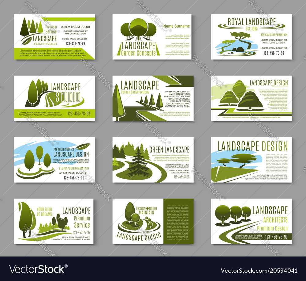 Landscape Design Studio Business Card Template With Landscaping Business Card Template