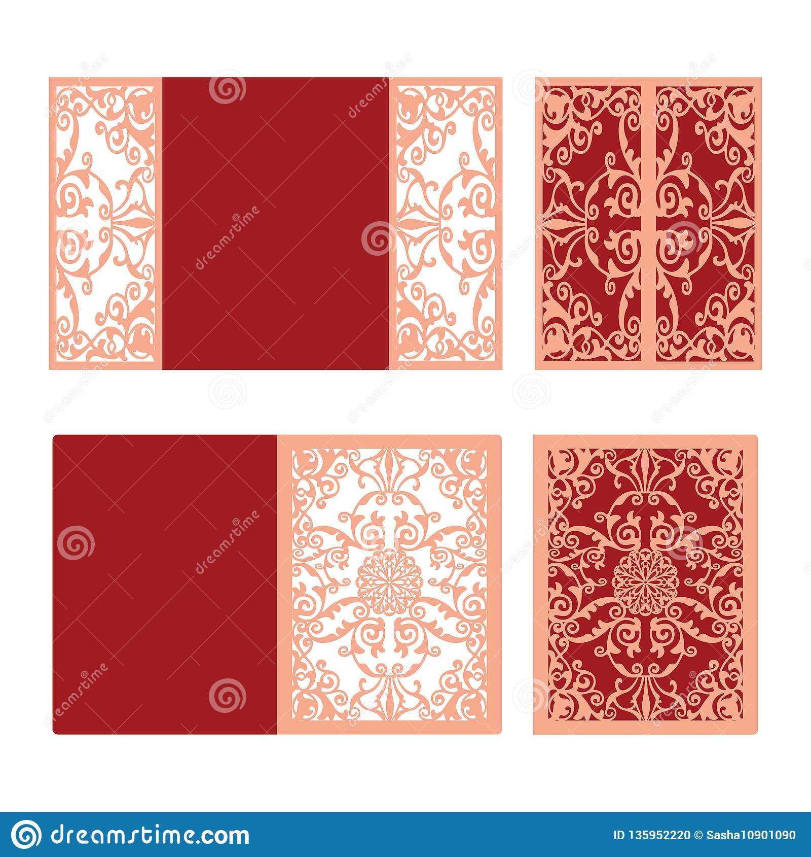 Laser Cut Wedding Invitation Card Template Vector. Die Cut Pertaining To Fold Out Card Template