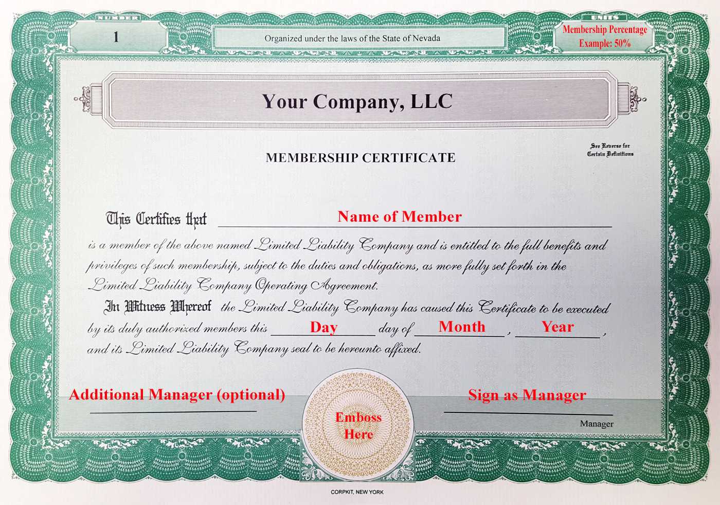 Laughlin Associates Inc. | Setting Up Your Corporate Kit With Regard To Llc Membership Certificate Template