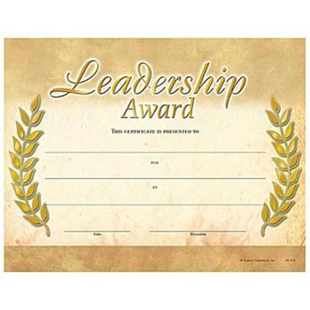 Leadership Award Gold Foil Stamped Certificates – Pack Of 25 With Leadership Award Certificate Template