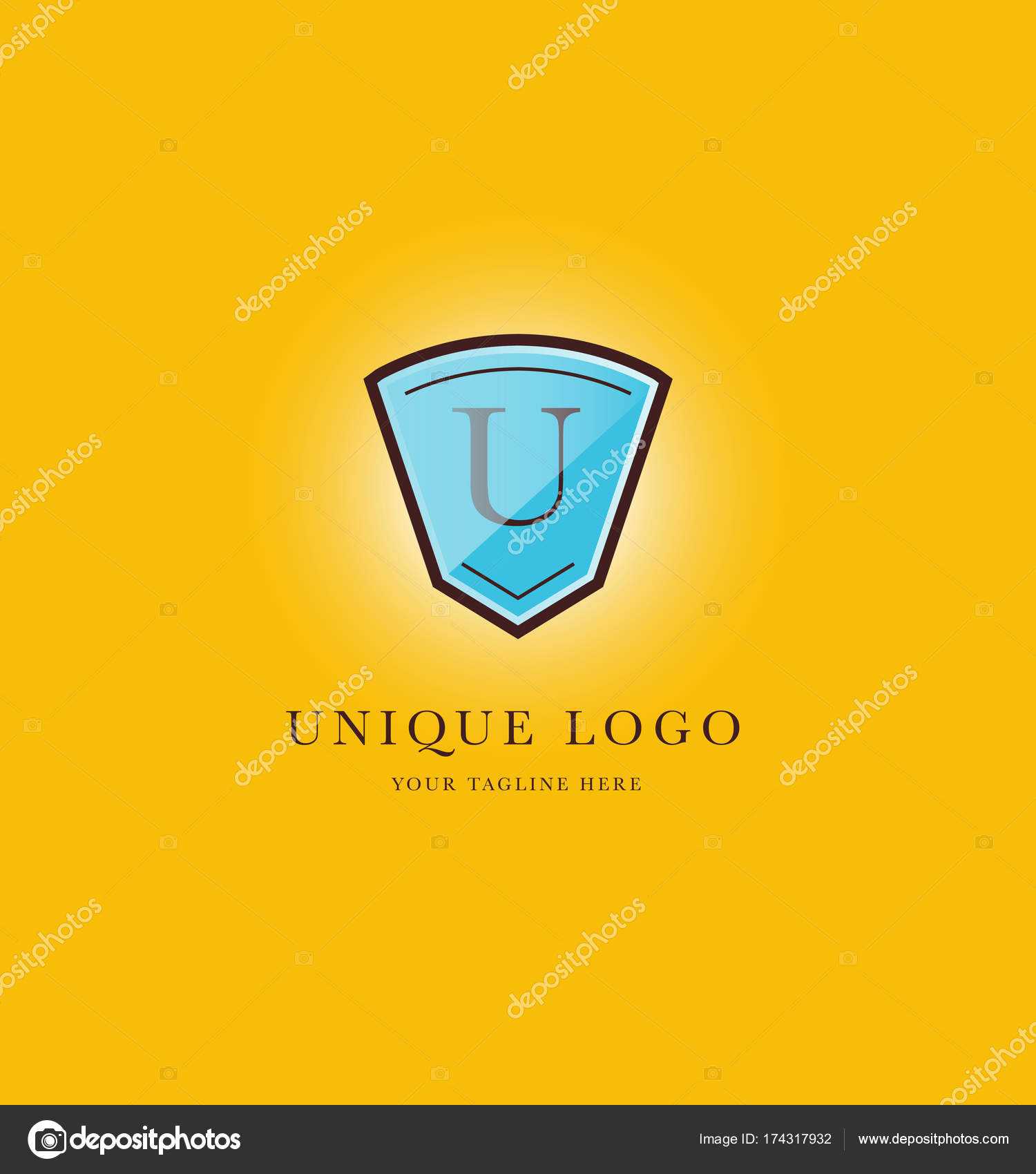 Letter Logo Shield Shape Icon Business Card Template Vector Inside Shield Id Card Template