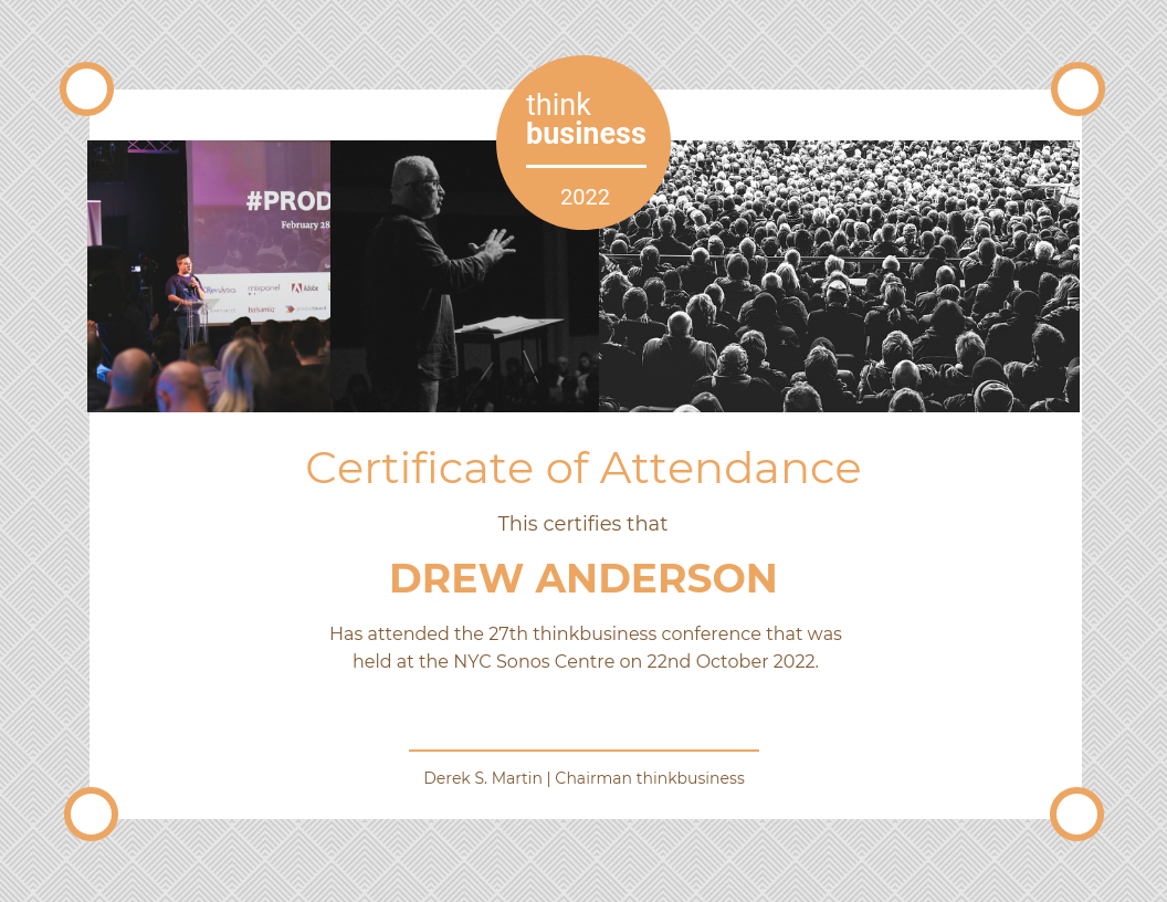 Light Attendance Certificate Template Throughout Certificate Of Attendance Conference Template