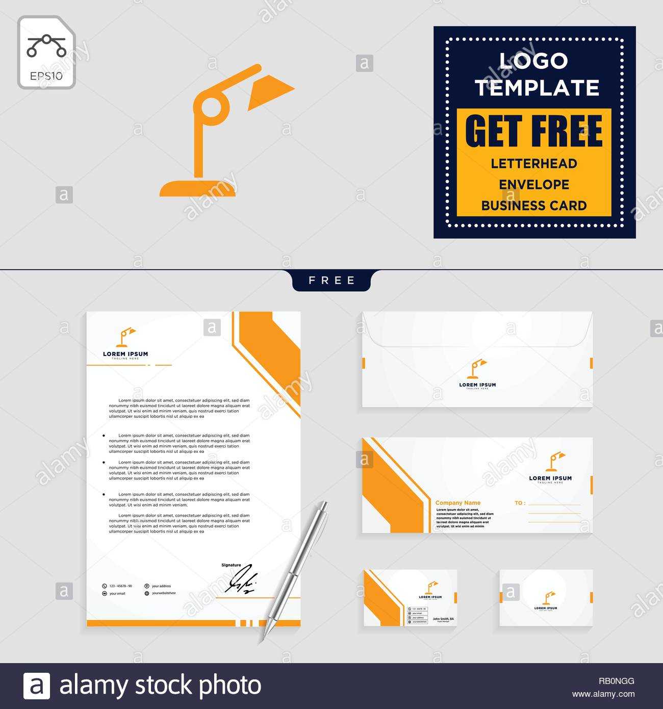 Light Interior Logo Template, Vector Illustration And With Business Card Letterhead Envelope Template