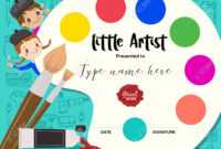 Little Artist, Kids Diploma Child Painting Course Certificate.. pertaining to Free Art Certificate Templates