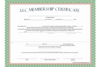Llc Membership Certificate - Free Template in Llc Membership Certificate Template