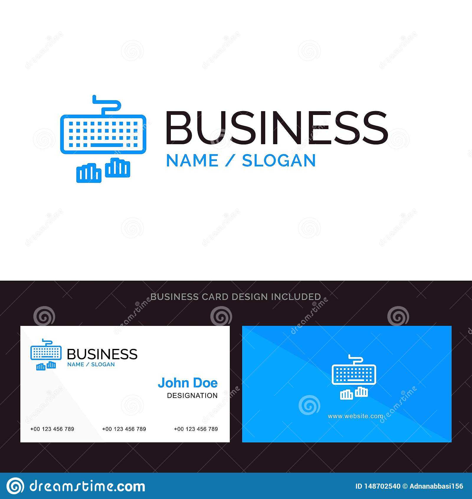 Logo And Business Card Template For Keyboard, Interface Throughout Push Card Template