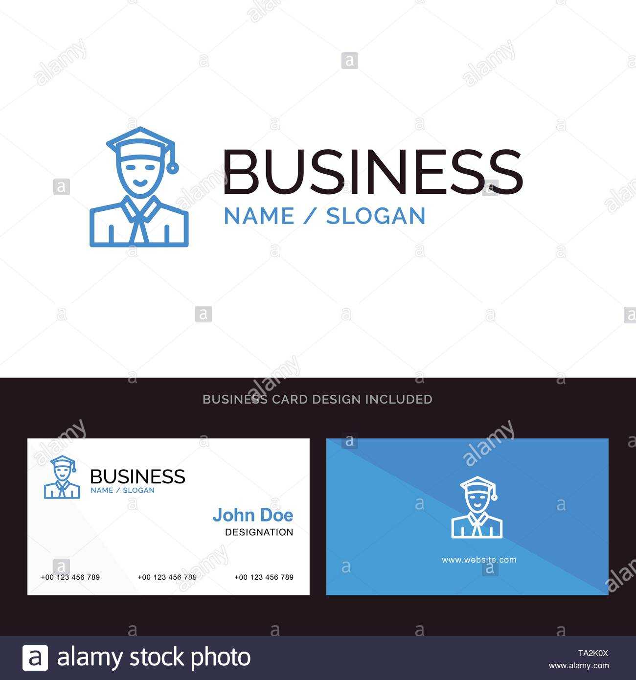 Logo And Business Card Template For Student, Education Regarding Graduate Student Business Cards Template