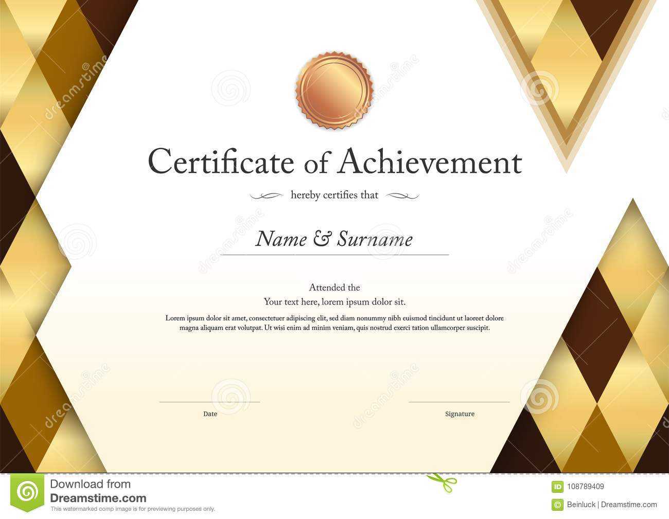 Luxury Certificate Template With Elegant Border Frame With Elegant Certificate Templates Free
