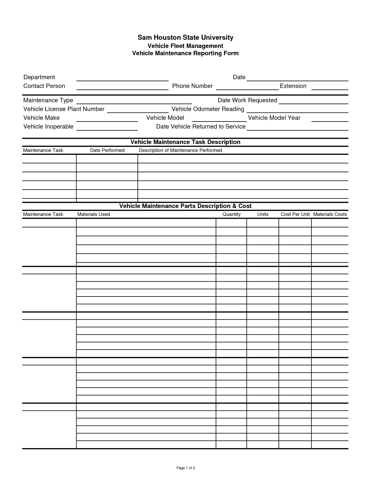 Maintenance Spreadsheet Template Repair Job Card Microsoft For Job Card Template Mechanic