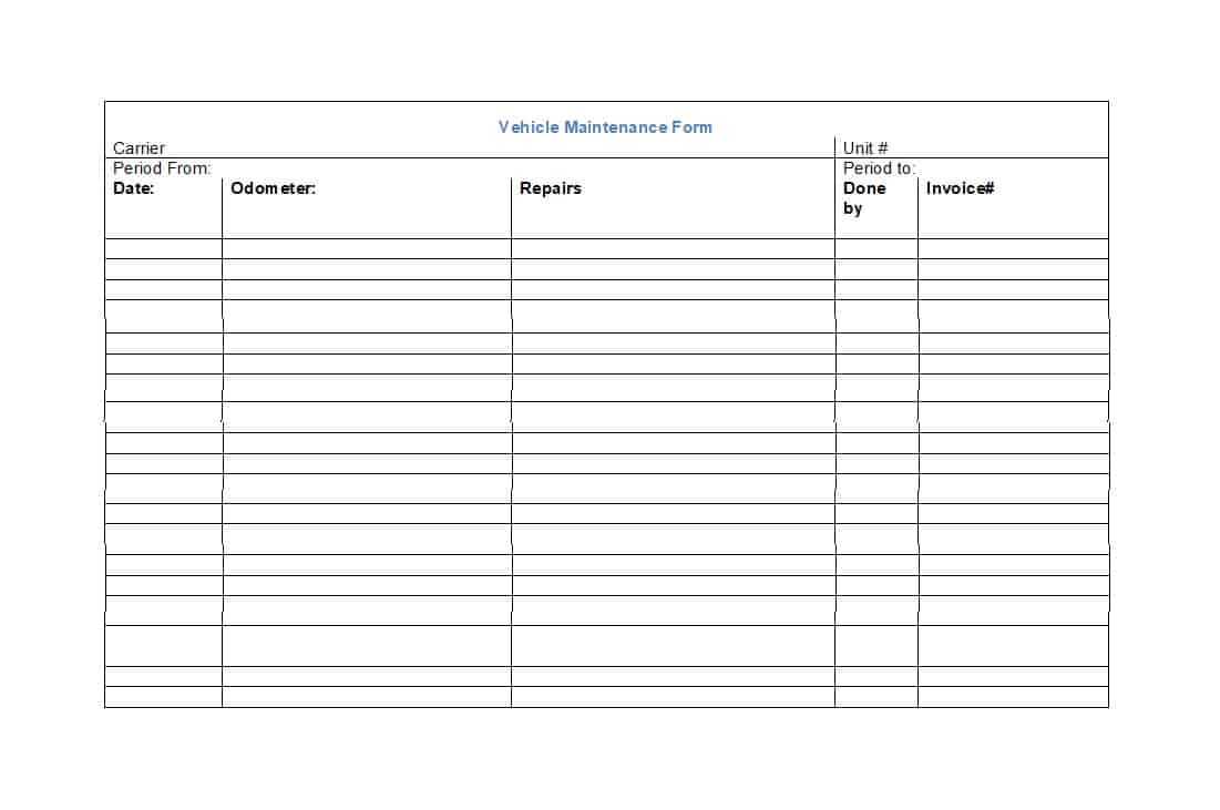 Maintenance Spreadsheet Template Vehicle Worksheet Free For Job Card Template Mechanic