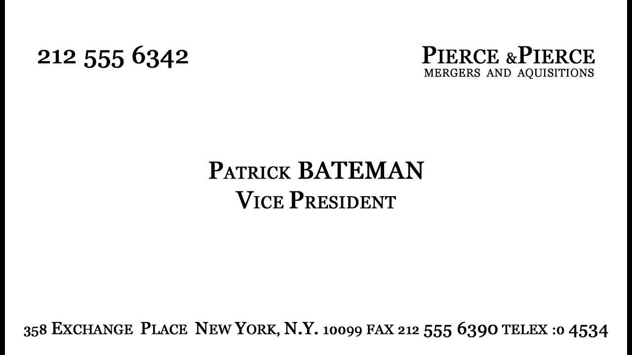 Make Patrick Bateman's Business Card - Youtube In Paul Allen Business Card Template