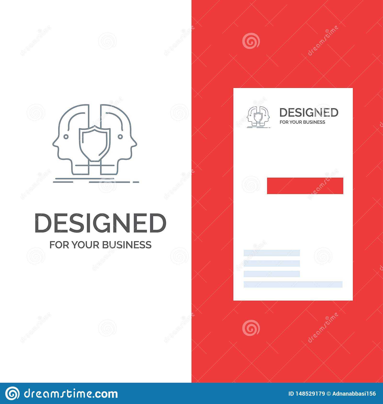 Man, Face, Dual, Identity, Shield Grey Logo Design And With Regard To Shield Id Card Template