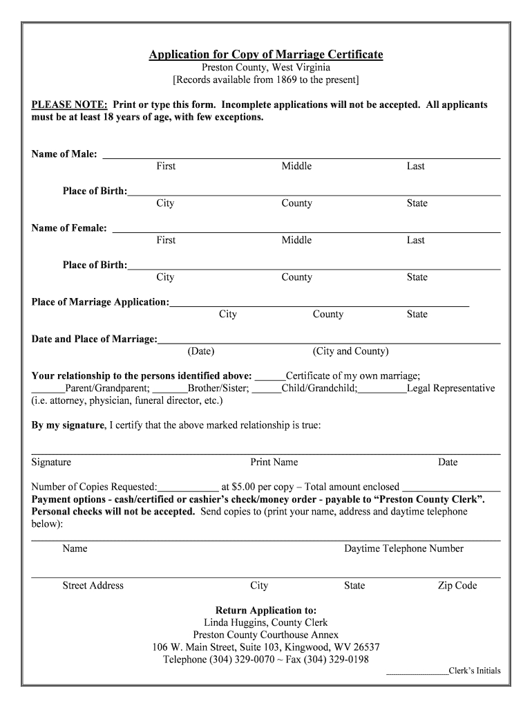 Marriage Application – Fill Out And Sign Printable Pdf Template | Signnow Inside Blank Marriage Certificate Template