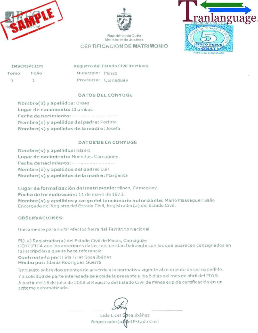 Marriage Certificate Cuba Inside Marriage Certificate Translation Template