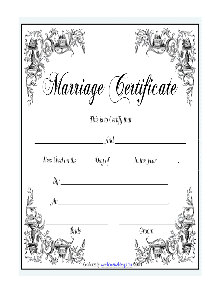 Marriage Certificate - Fill Online, Printable, Fillable Intended For Certificate Of Marriage Template