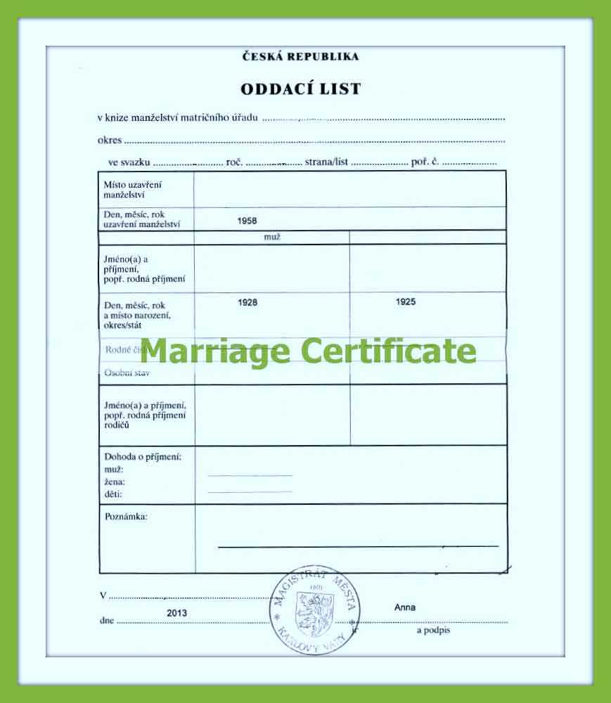 Marriage Certificate Translation Regarding Marriage Certificate Translation Template
