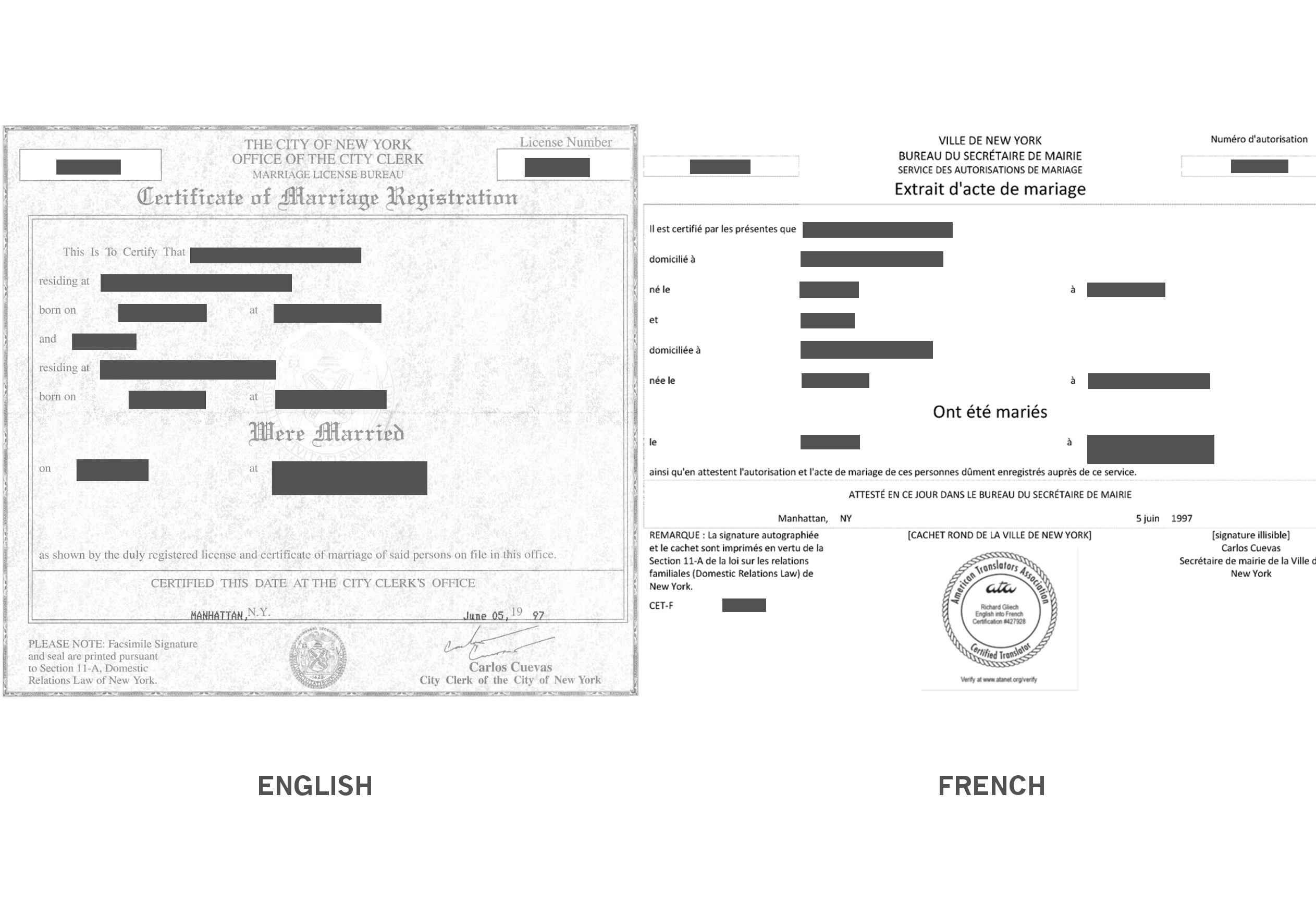 Marriage Certificate Translation Sample – Richard Gliech Throughout Marriage Certificate Translation Template