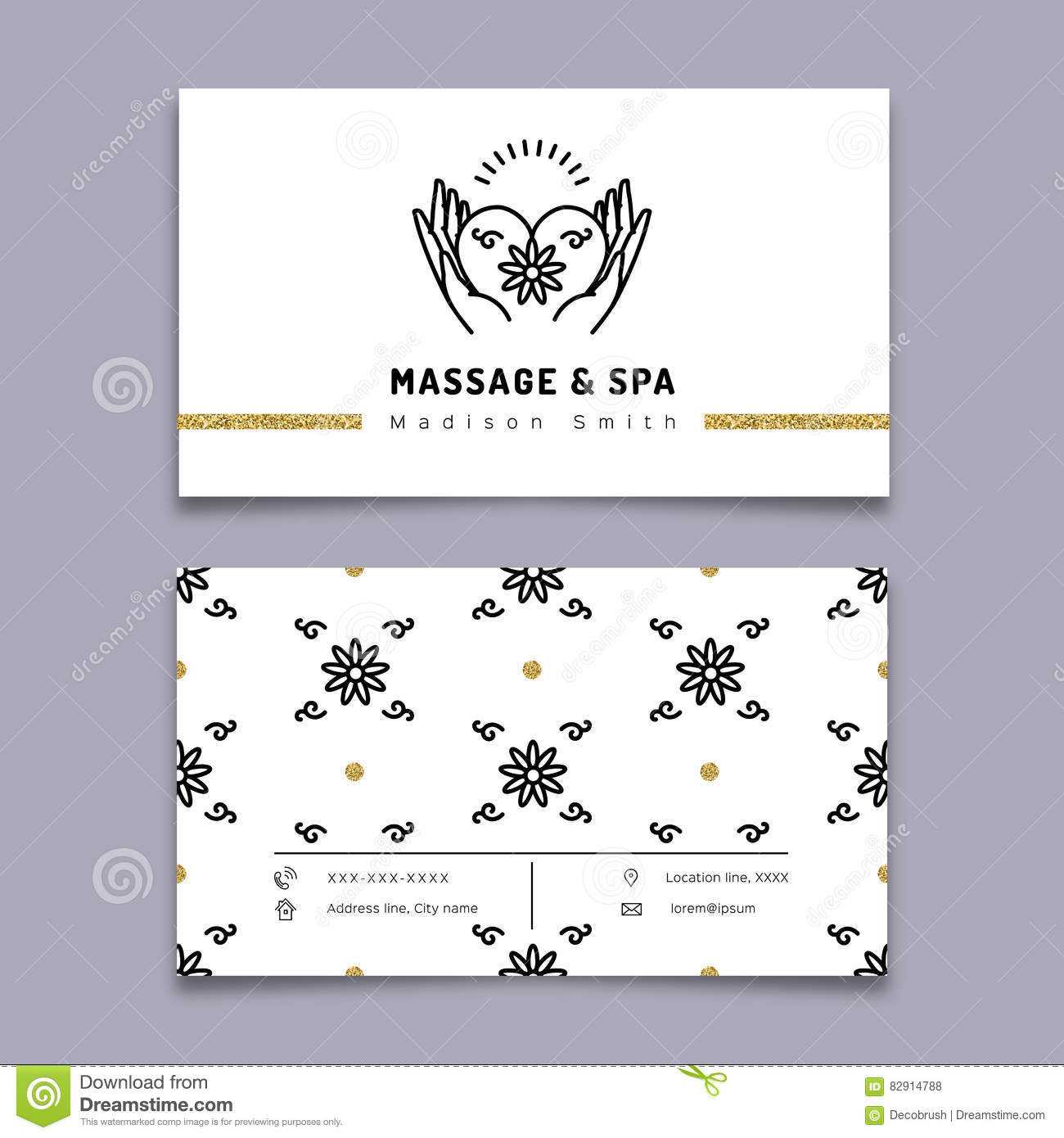 Massage And Spa Therapy Business Card Template, Trendy Line With Regard To Massage Therapy Business Card Templates
