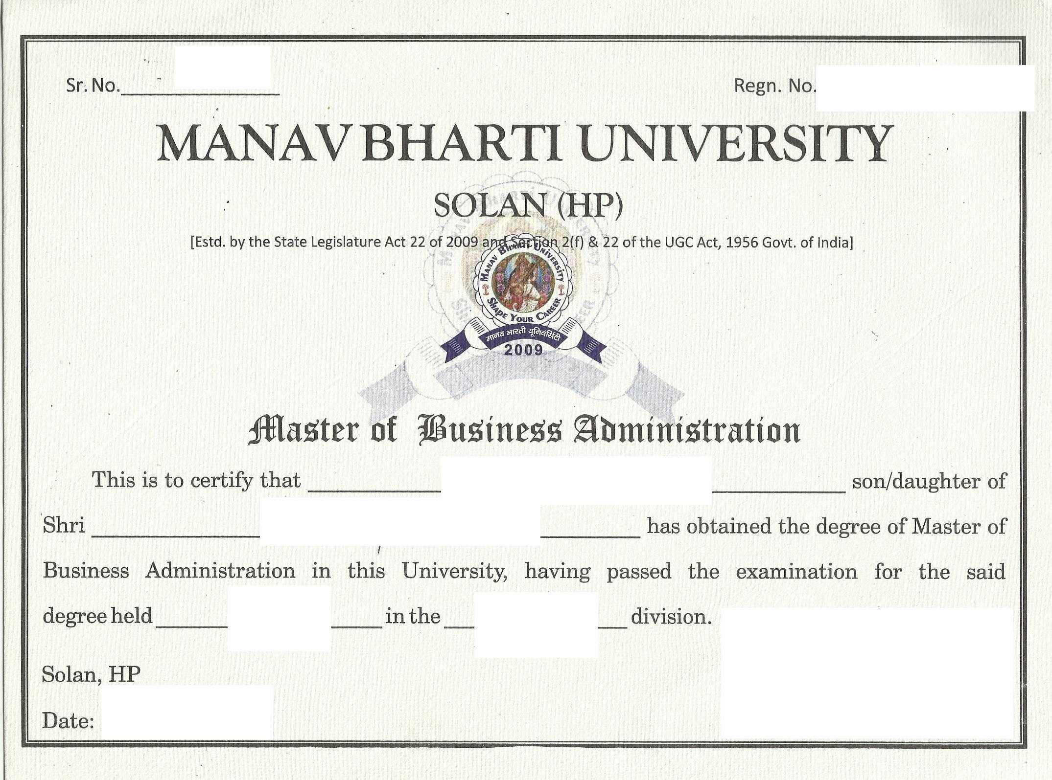 Mba Degree Certificate Sample – Dalep.midnightpig.co In Masters Degree Certificate Template