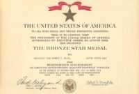 Medals intended for Army Good Conduct Medal Certificate Template