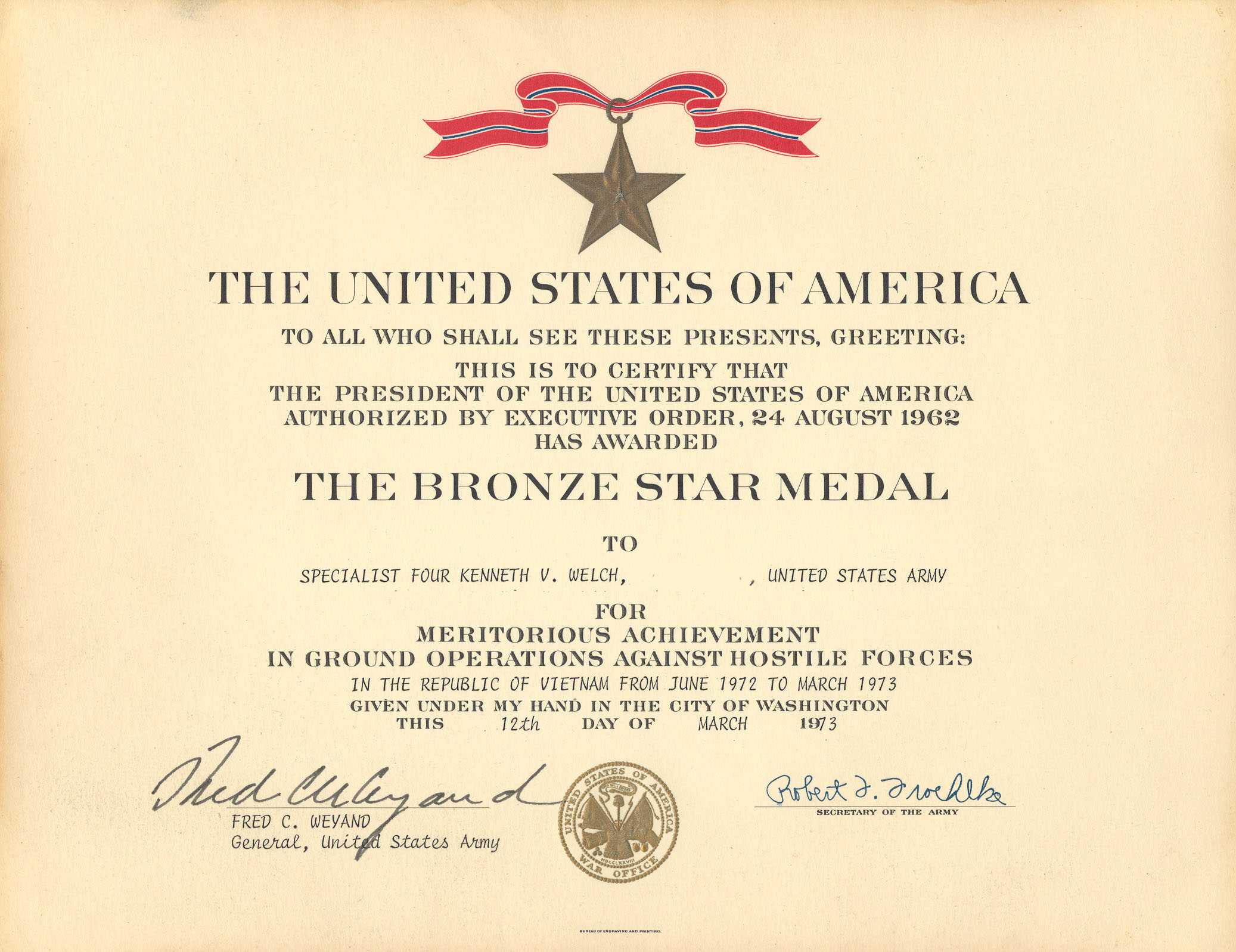 Medals Intended For Army Good Conduct Medal Certificate Template