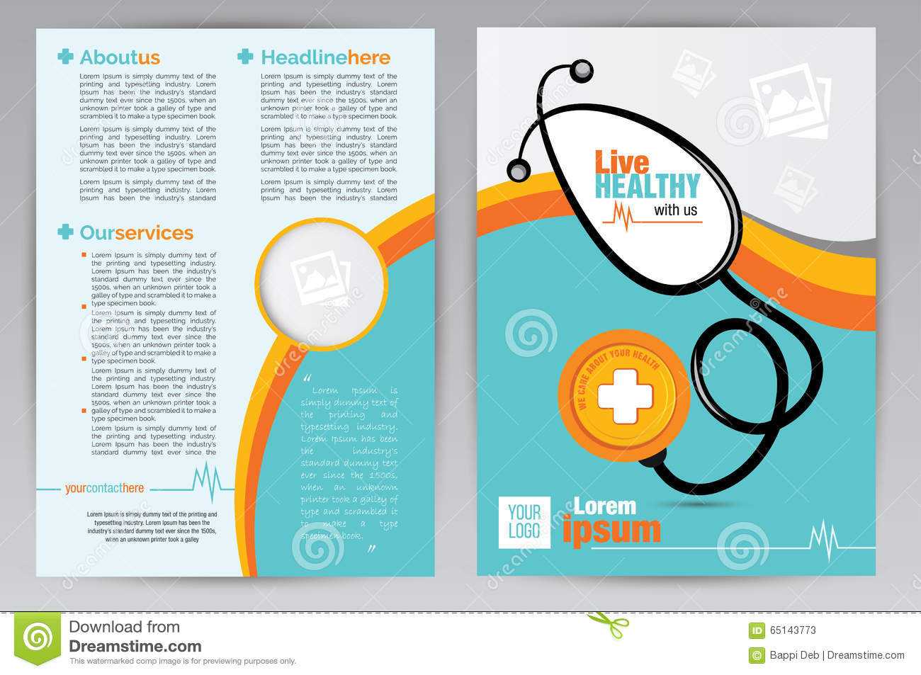 Medical A4 Brochure Design Template – Medical A4 Both Side Pertaining To Healthcare Brochure Templates Free Download