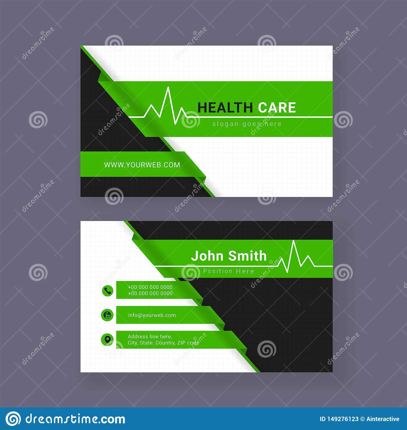 Medical Business Card Or Visiting Card. Stock Illustration With Medical Business Cards Templates Free