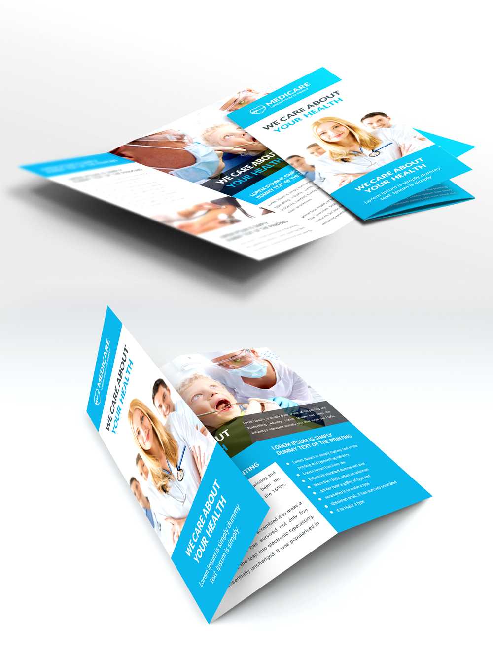 Medical Care And Hospital Trifold Brochure Template Free Psd Within Healthcare Brochure Templates Free Download