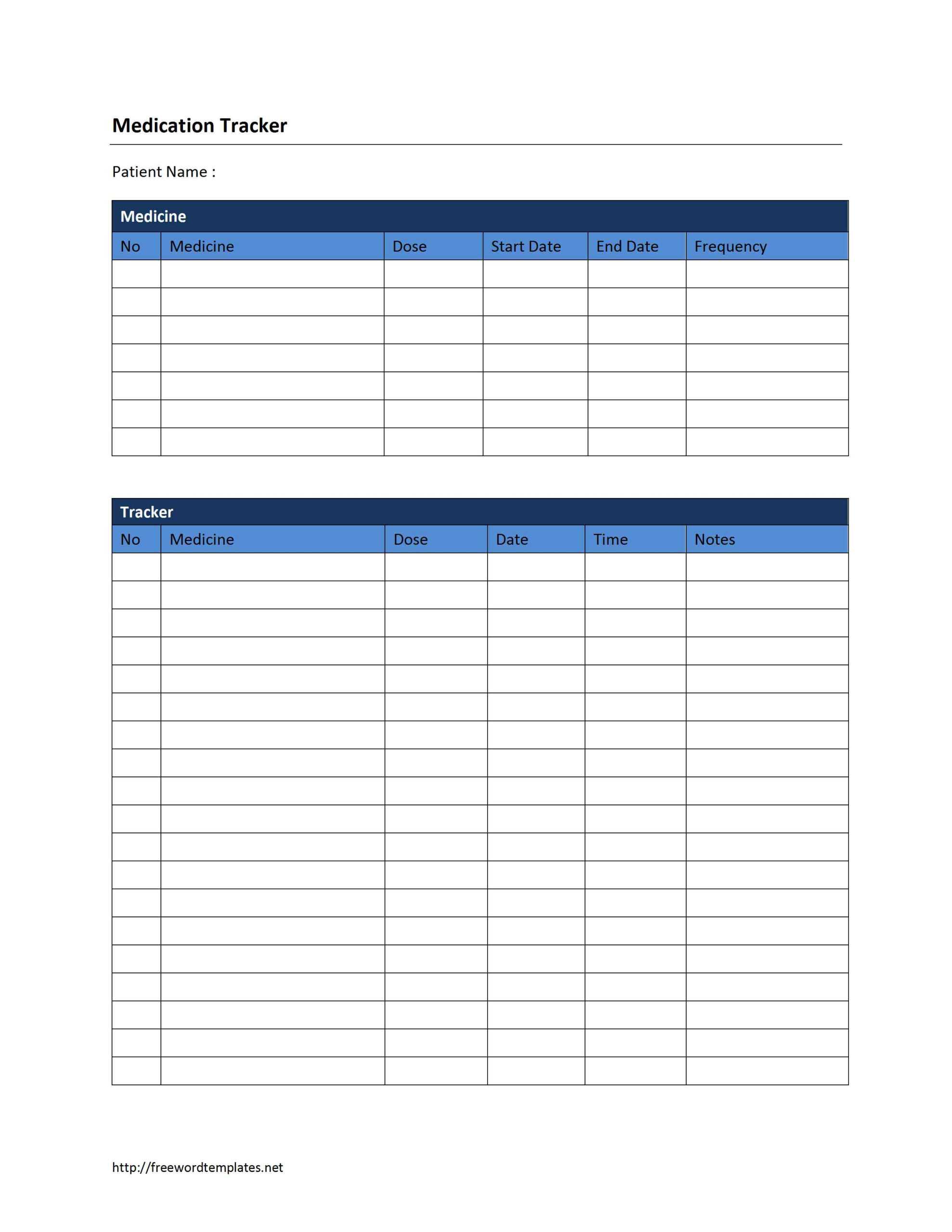 Medication Tracker Template Pertaining To Medication Card Template